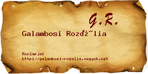 Galambosi Rozália névjegykártya