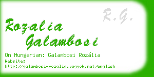 rozalia galambosi business card