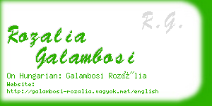 rozalia galambosi business card